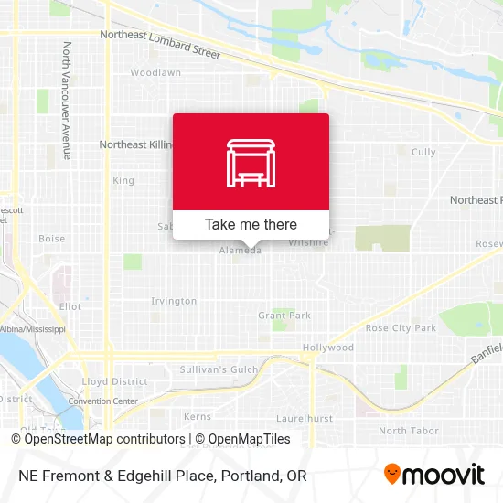 NE Fremont & Edgehill Place map