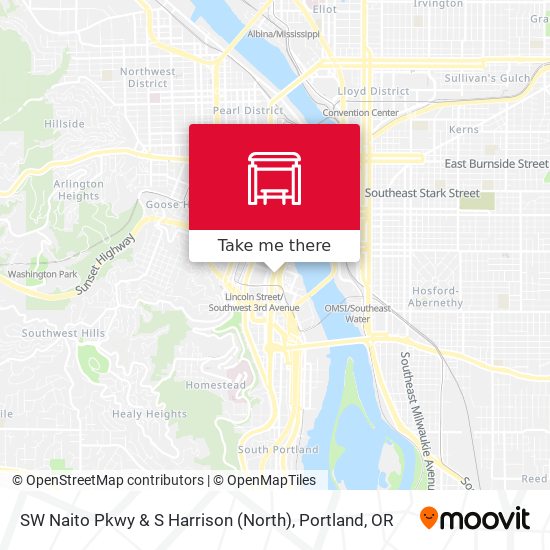 SW Naito Pkwy & S Harrison (North) map