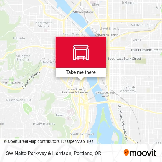 Mapa de SW Naito Parkway & Harrison