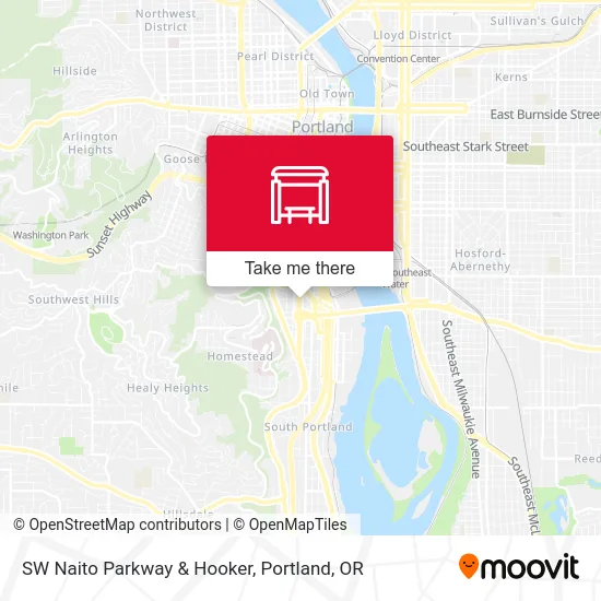 Mapa de SW Naito Parkway & Hooker