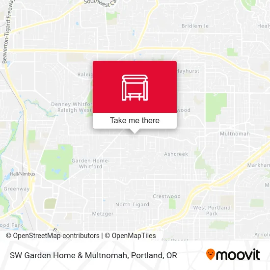 SW Garden Home & Multnomah map