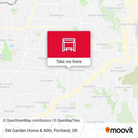 SW Garden Home & 40th map