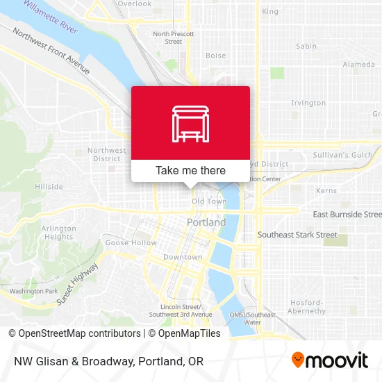 Mapa de NW Glisan & Broadway
