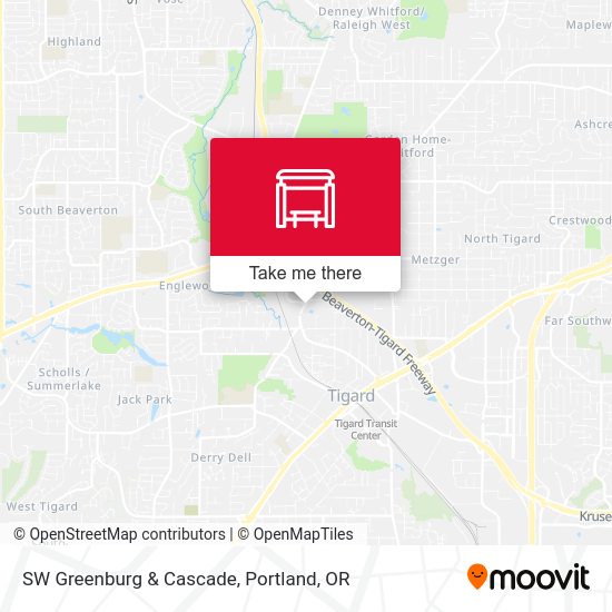 SW Greenburg & Cascade map