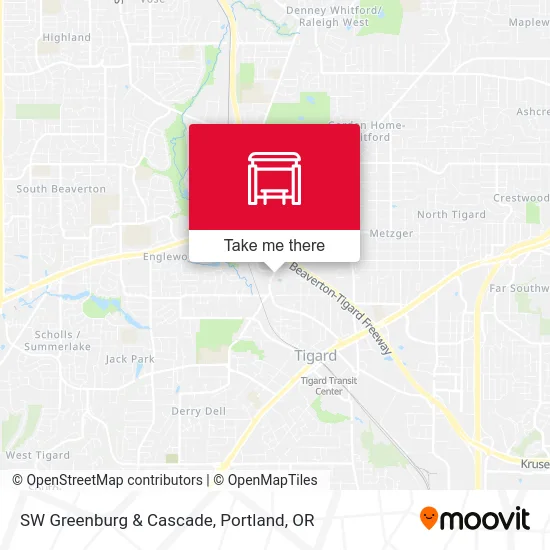 SW Greenburg & Cascade map