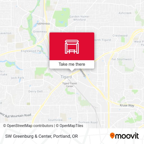 SW Greenburg & Center map