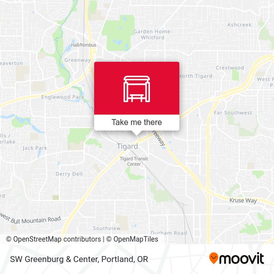 SW Greenburg & Center map