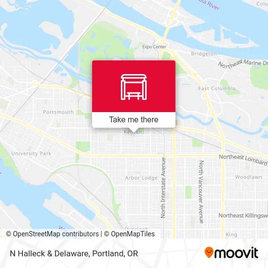 N Halleck & Delaware map