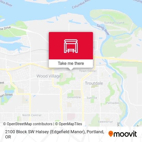 Mapa de 2100 Block SW Halsey (Edgefield Manor)