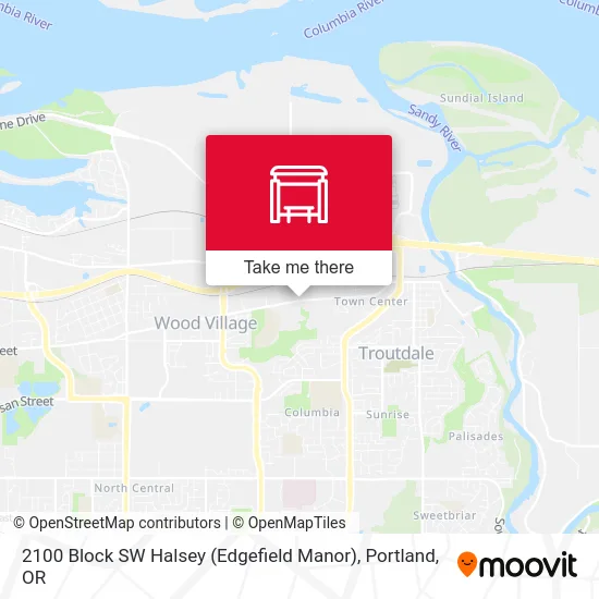 Mapa de 2100 Block SW Halsey (Edgefield Manor)