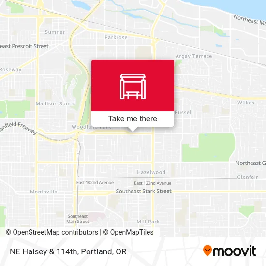 NE Halsey & 114th map