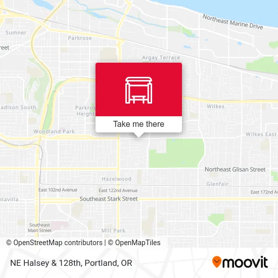 NE Halsey & 128th map