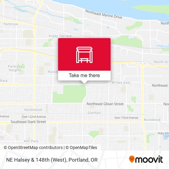 NE Halsey & 148th (West) map