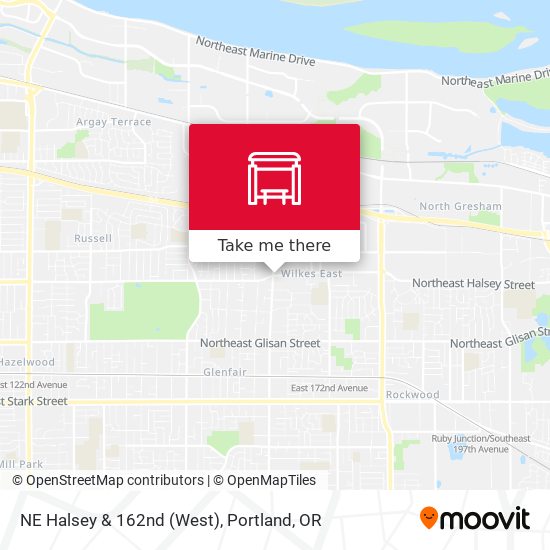 NE Halsey & 162nd (West) map