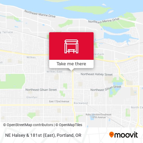 NE Halsey & 181st (East) map