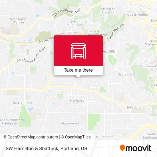 SW Hamilton & Shattuck map