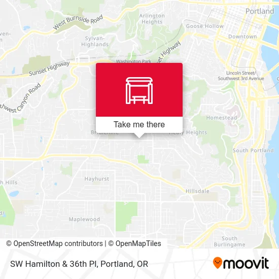 SW Hamilton & 36th Pl map
