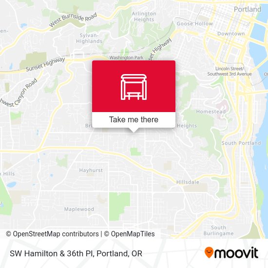 SW Hamilton & 36th Pl map