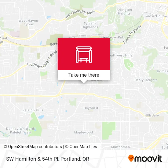 SW Hamilton & 54th Pl map