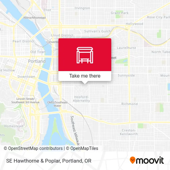 SE Hawthorne & Poplar map