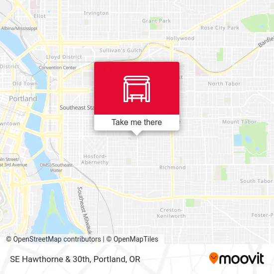 SE Hawthorne & 30th map