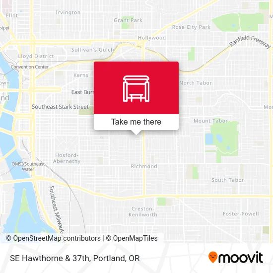 SE Hawthorne & 37th map