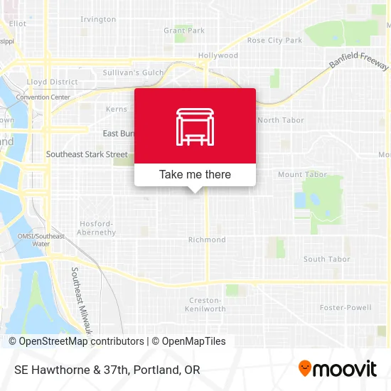 SE Hawthorne & 37th map