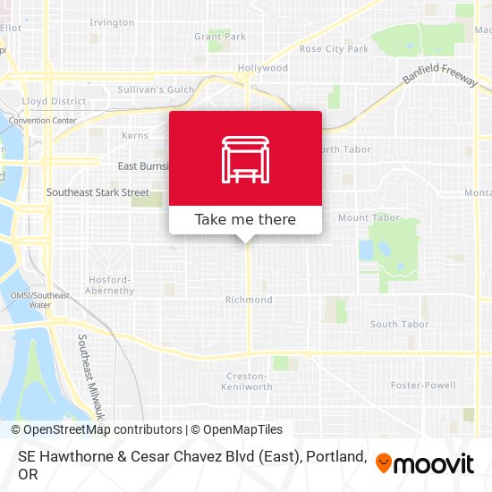 Mapa de SE Hawthorne & Cesar Chavez Blvd (East)