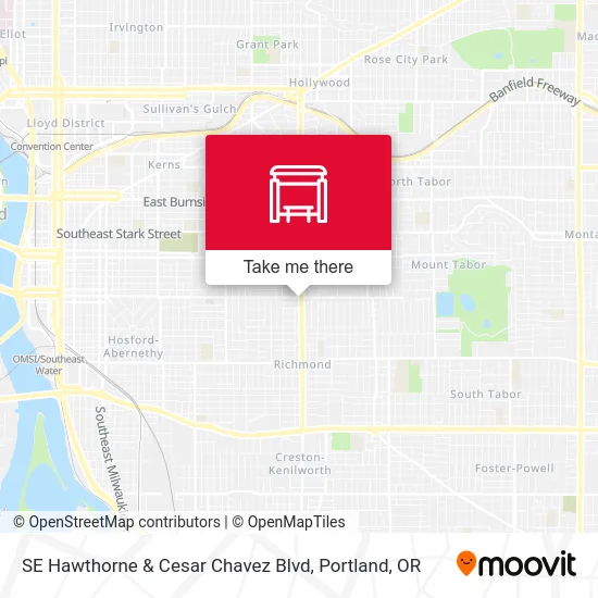 Mapa de SE Hawthorne & Cesar Chavez Blvd