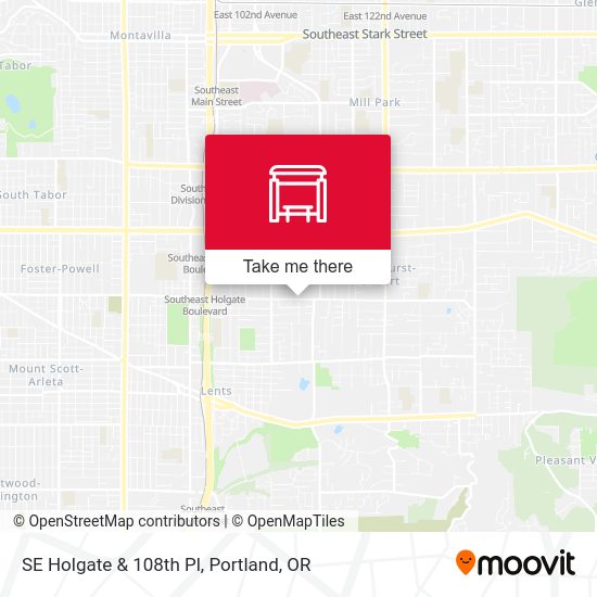 SE Holgate & 108th Pl map