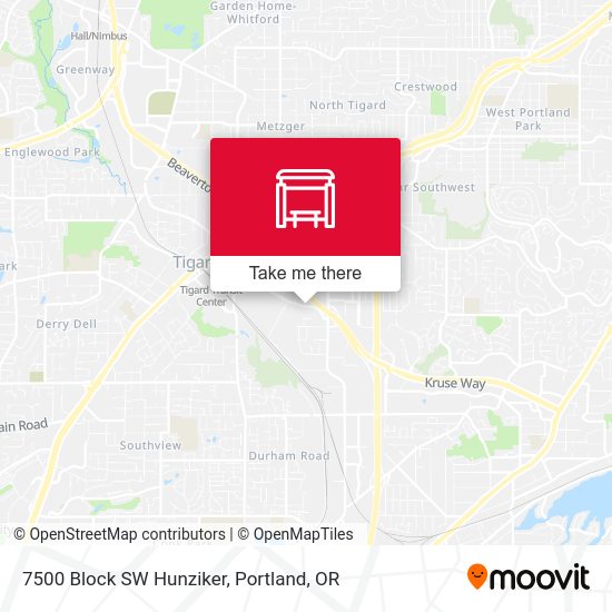 7500 Block SW Hunziker map