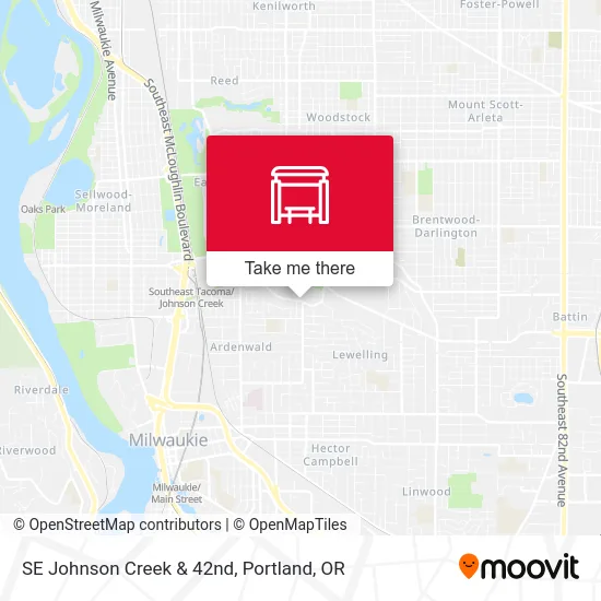 SE Johnson Creek & 42nd map