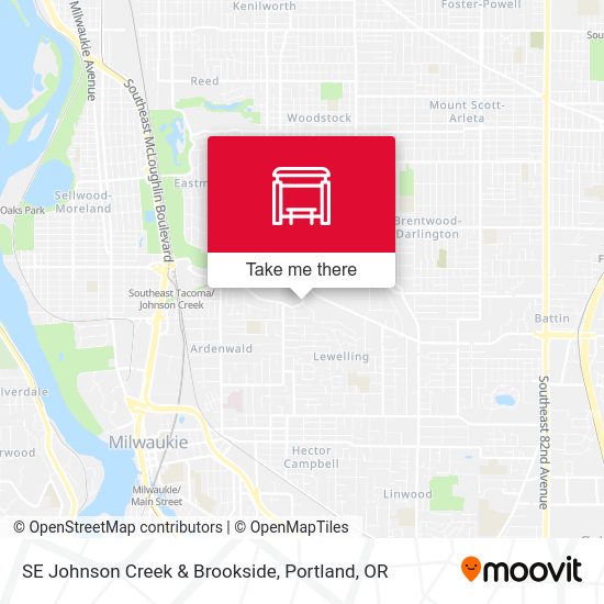 SE Johnson Creek & Brookside map