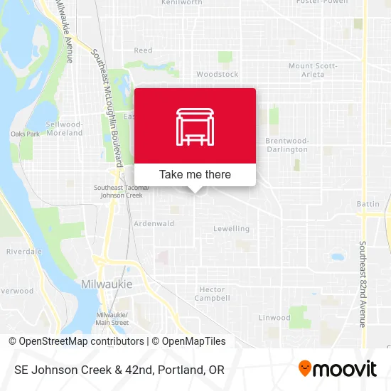 SE Johnson Creek & 42nd map