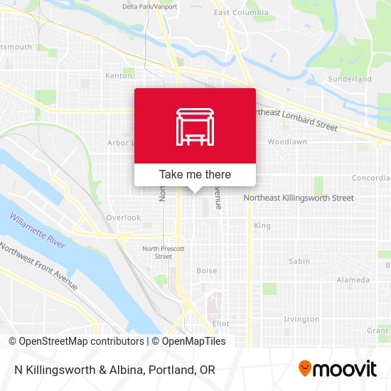 N Killingsworth & Albina map