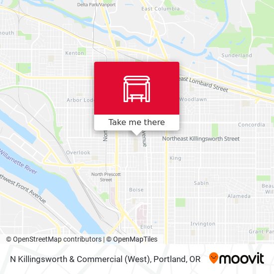 N Killingsworth & Commercial (West) map