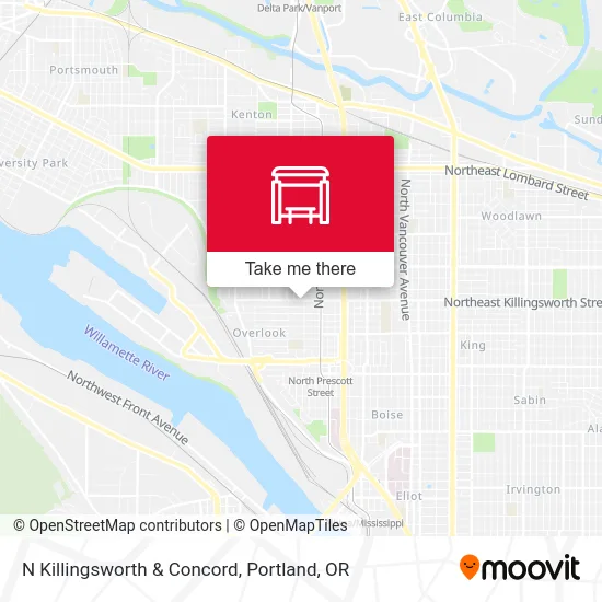 N Killingsworth & Concord map