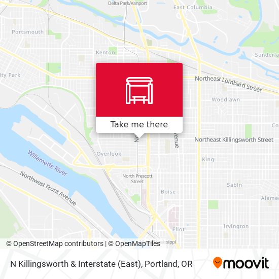 N Killingsworth & Interstate (East) map