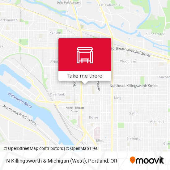 N Killingsworth & Michigan (West) map