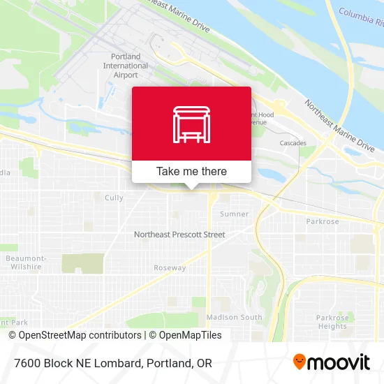 Mapa de 7600 Block NE Lombard