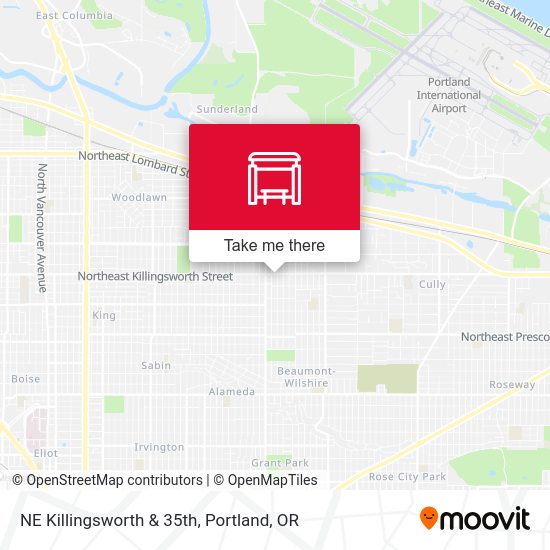 NE Killingsworth & 35th map