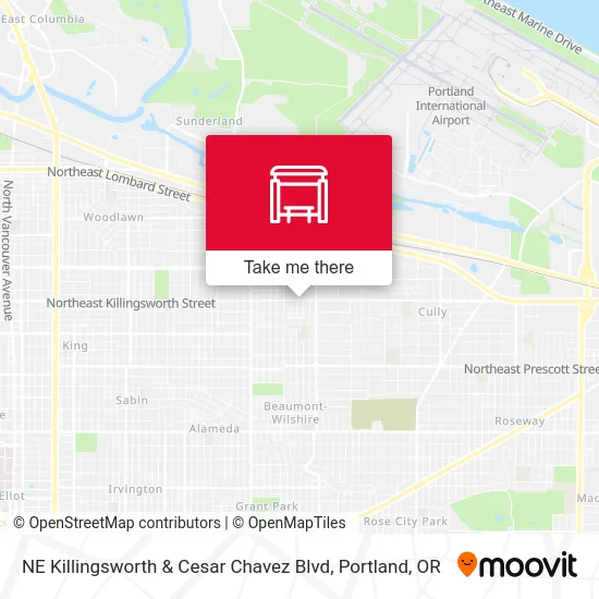 NE Killingsworth & Cesar Chavez Blvd map