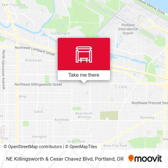 NE Killingsworth & Cesar Chavez Blvd map