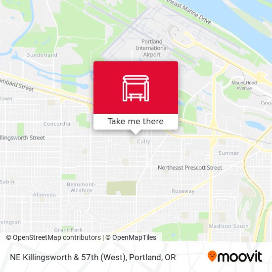 NE Killingsworth & 57th (West) map