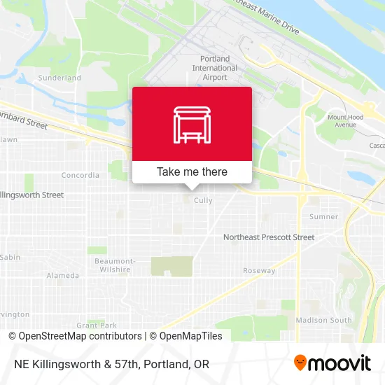 NE Killingsworth & 57th map