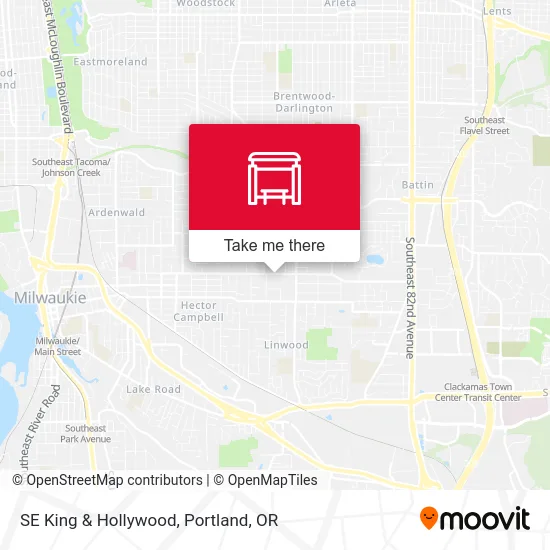 SE King & Hollywood map