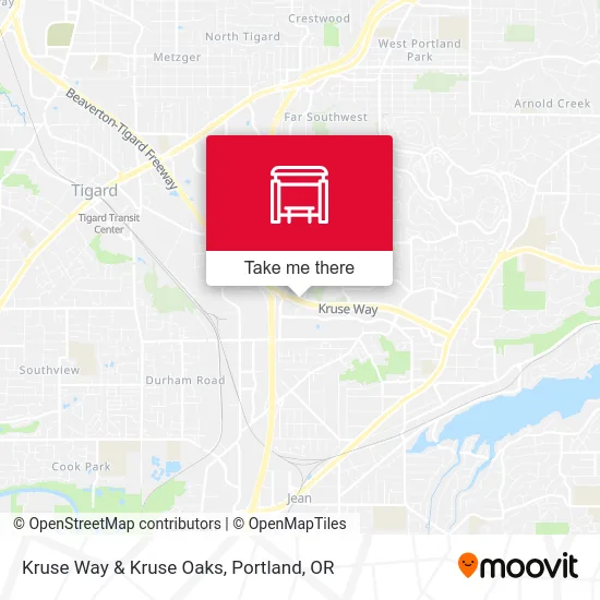 Kruse Way & Kruse Oaks map