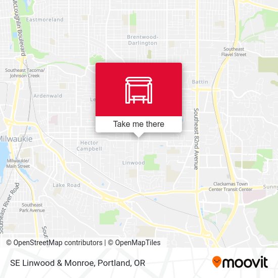 SE Linwood & Monroe map