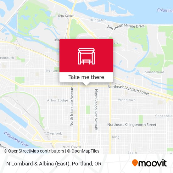 N Lombard & Albina (East) map