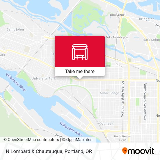 N Lombard & Chautauqua map